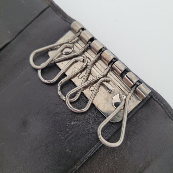 GUCCI GG Logo 6 Key Holder Wallet Case Leather Small Unisex Brown Trifold - Picture 4 of 9